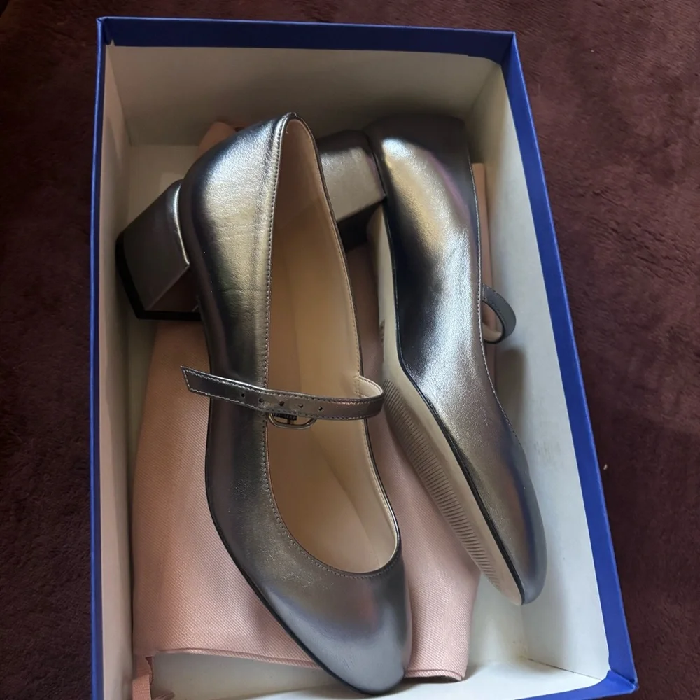 Stuart Weitzman Gabby Mary Jane Pump in Silver Color - Picture 3 of 6